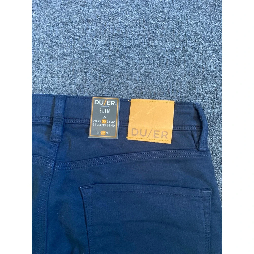 DU/ER‎ No Sweat Slim Pants Navy Mens 30x32 Technical Fabric Outdoors Hiking NEW